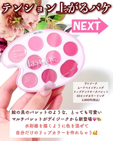 ムードペインティングリップアンドチークパレット/dasique/マルチパレットを使ったクチコミ(2枚目)