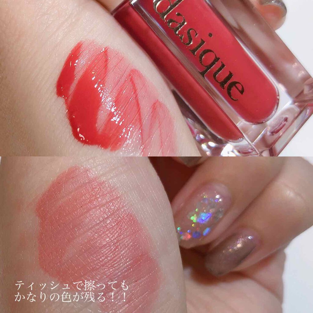 ウォーターグロスティント #02 Rose Dahlia/dasique/リップティントを使ったクチコミ（3枚目）