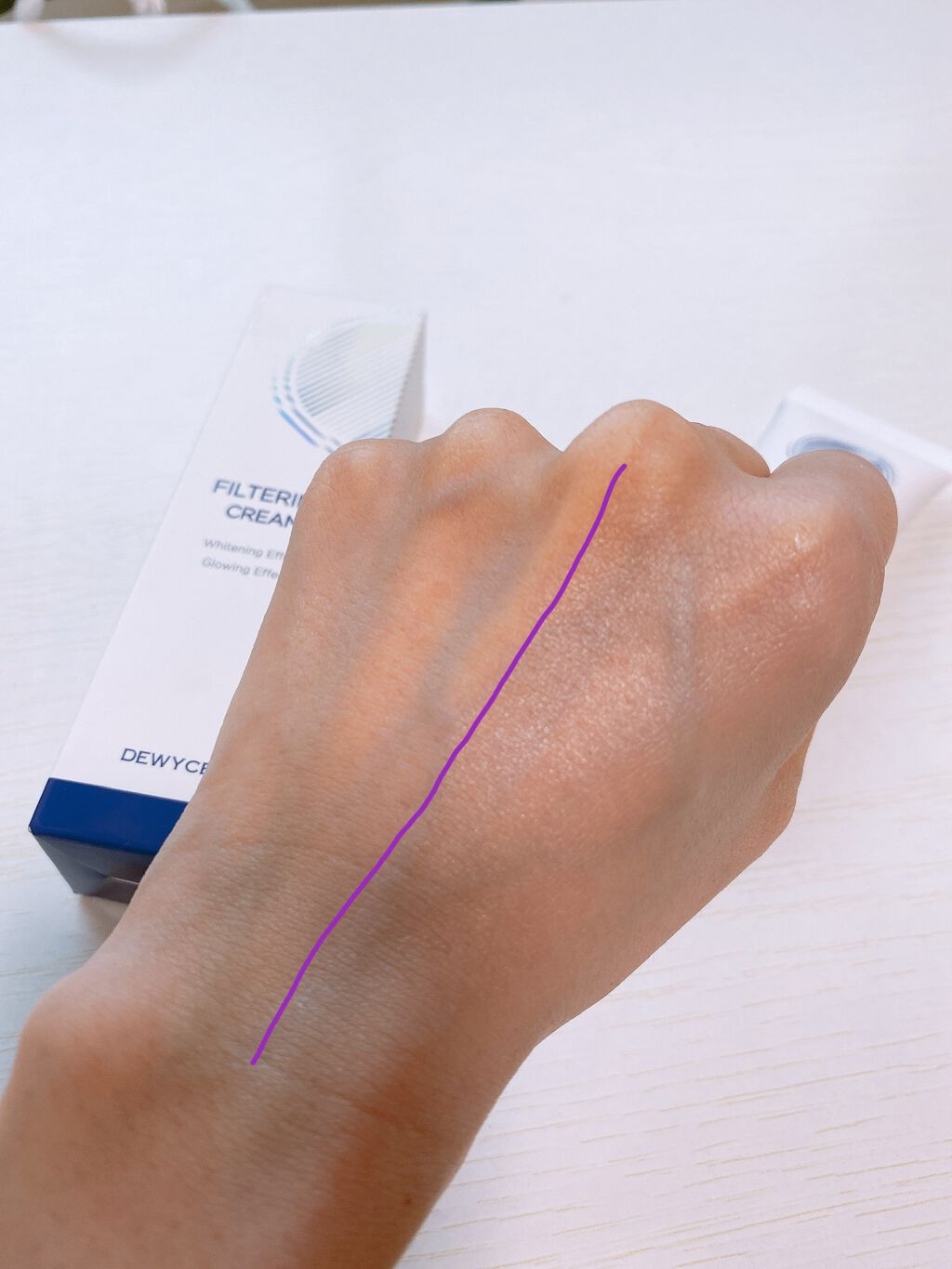 フィルタリングクリーム/DEWYCEL/日焼け止めクリームを使ったクチコミ(3枚目)
