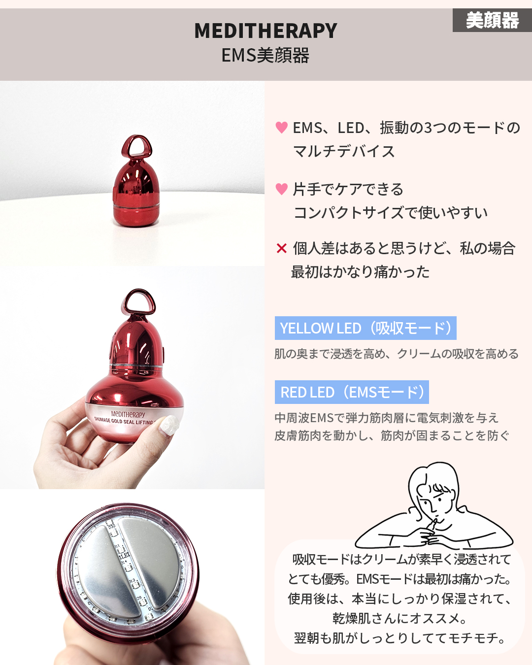 シューマジゴールド糸リフティングクリーム+EMS美顔器/MEDITHERAPY/フェイスクリームを使ったクチコミ（3枚目）