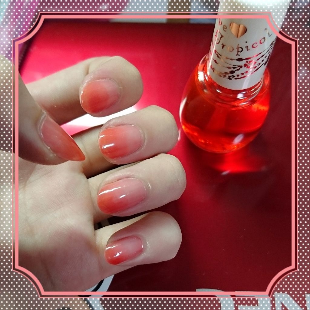ジェルドロップネール OR2 カンパリレッド/インテグレート/マニキュアを使ったクチコミ（1枚目）