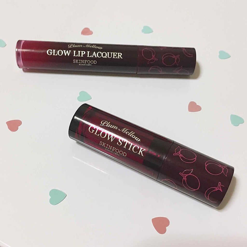 プラムメロウ グロウ リップラッカー/SKINFOOD/口紅を使ったクチコミ（1枚目）