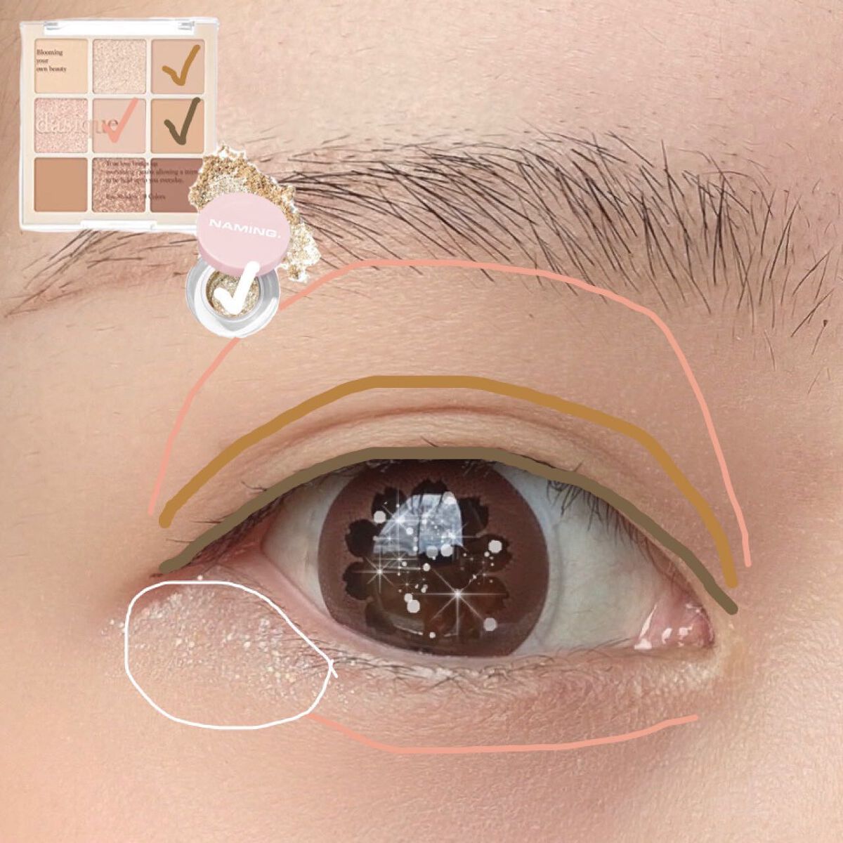 ネイミングスパークルアイグリッターポット BGG01 SUGAR/NAMING./グリッターを使ったクチコミ（3枚目）