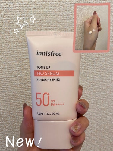 トーンアップ ノーセバム サンスクリーン SPF50+ PA++++/innisfree/日焼け止め・UVケアを使ったクチコミ（1枚目）