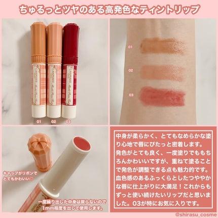 むちぷるティント/キャンメイク/リップティントを使ったクチコミ(2枚目)