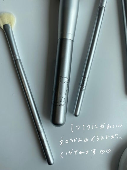 猫モチーフ メイクブラシ 7本セット/SIXPLUS/メイクブラシを使ったクチコミ(5枚目)