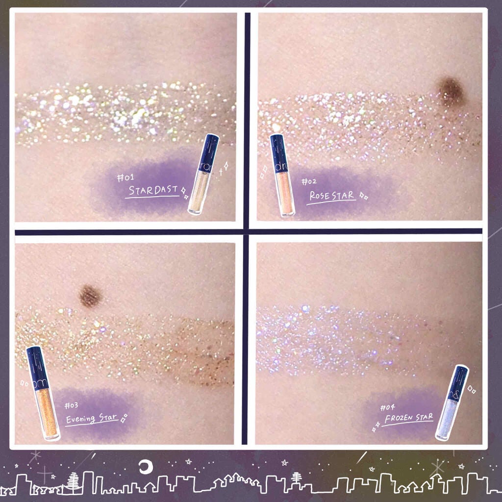 リキッド グリッター シャドウ/rom&nd/グリッターを使ったクチコミ(4枚目)