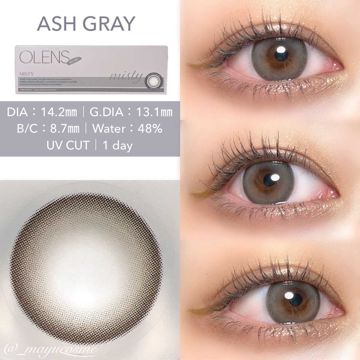 ミスティワンデー/OLENS/カラーコンタクトレンズを使ったクチコミ（2枚目）