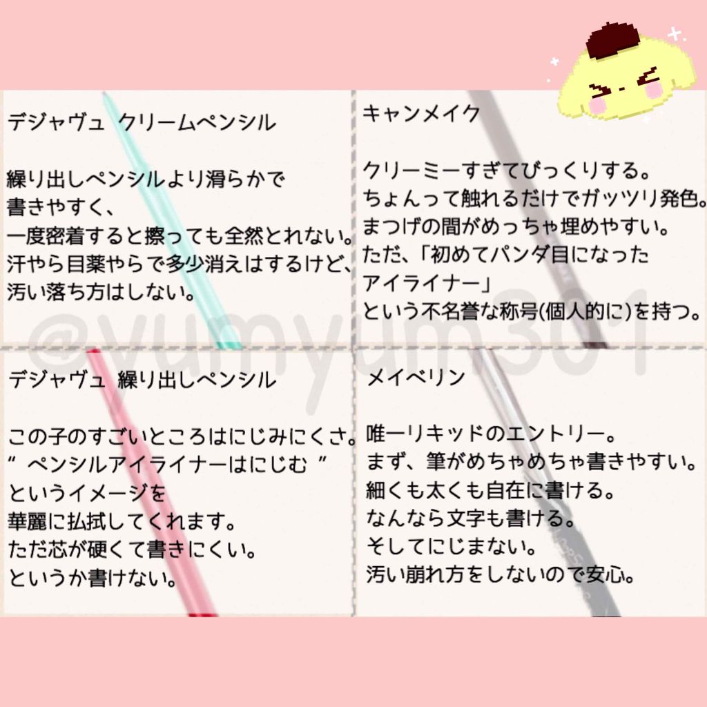 「密着アイライナー」繰り出しペンシル/デジャヴュ/ペンシルアイライナーを使ったクチコミ（3枚目）