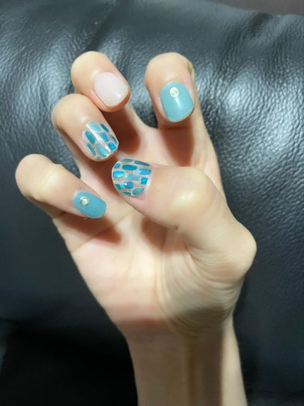 貼るジェルネイル/セリア/ネイルシールを使ったクチコミ(2枚目)