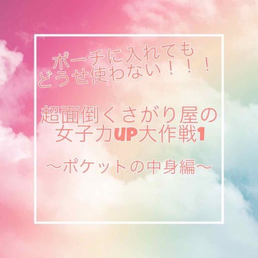 超面倒くさがり屋の女子力UP大作戦その1！
〜ポケットの中身を綺麗に！〜


（本題は🐶🐶🐶🐶🐶からです。お時間ない方はそこまで飛ばしてください笑）

LIPSで「ポーチの中身」「おすすめポーチ」などの