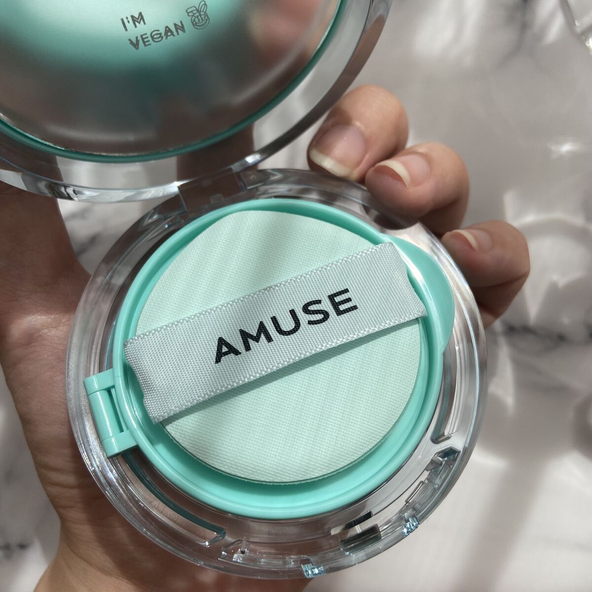 メタフィットヴィーガンクッション/AMUSE/クッションファンデーションを使ったクチコミ（3枚目）