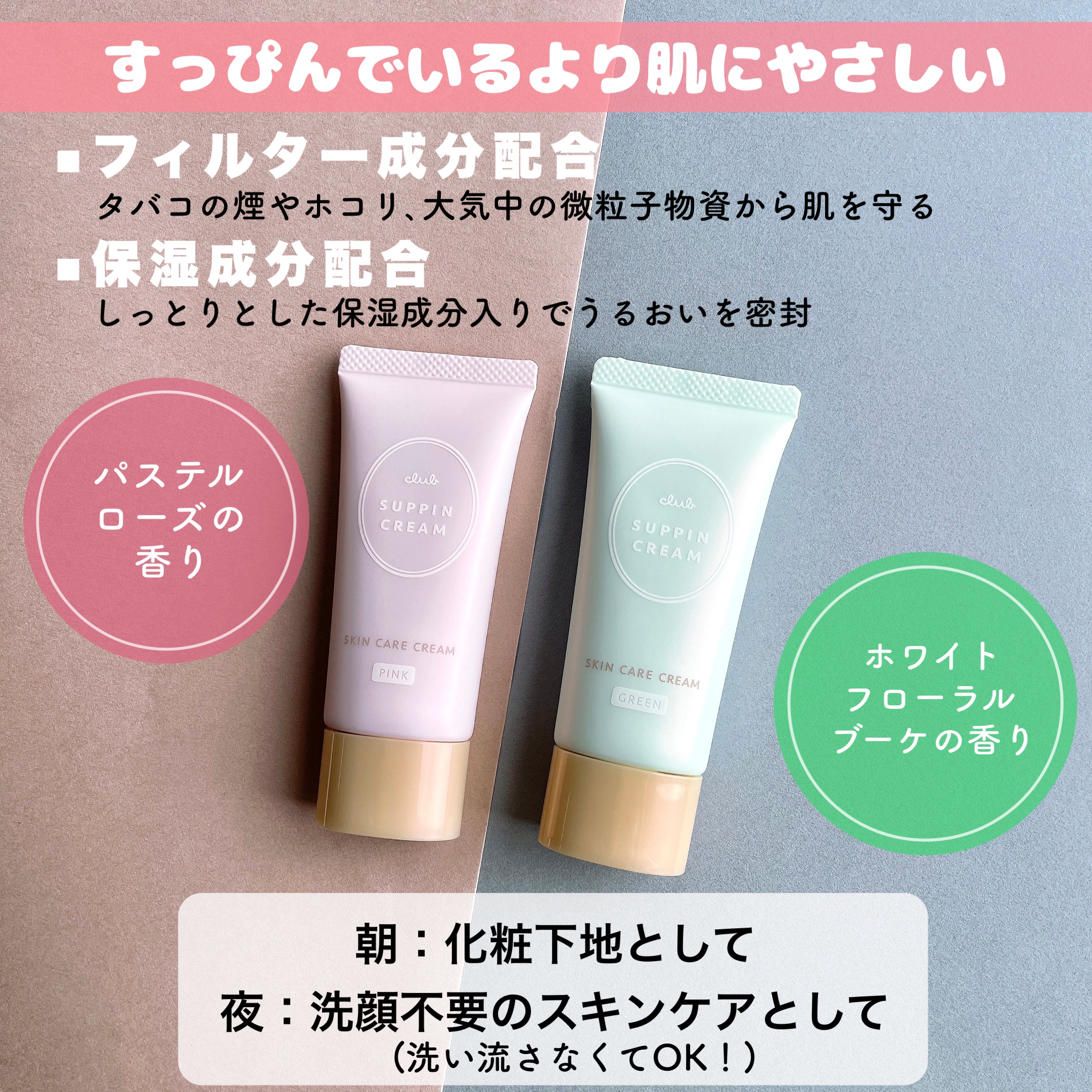 すっぴんクリームC ホワイトフローラルブーケの香り/クラブ/化粧下地を使ったクチコミ（2枚目）