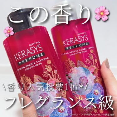 KERASYS パフューム スプリングブリーズ シャンプー&コンディショナーのクチコミ「韓国で大人気のパフュームシャンプー
日本限定の香りがバズってる🌸🌸🌸
⁡
⁡
この香りまじで好.....」（1枚目）