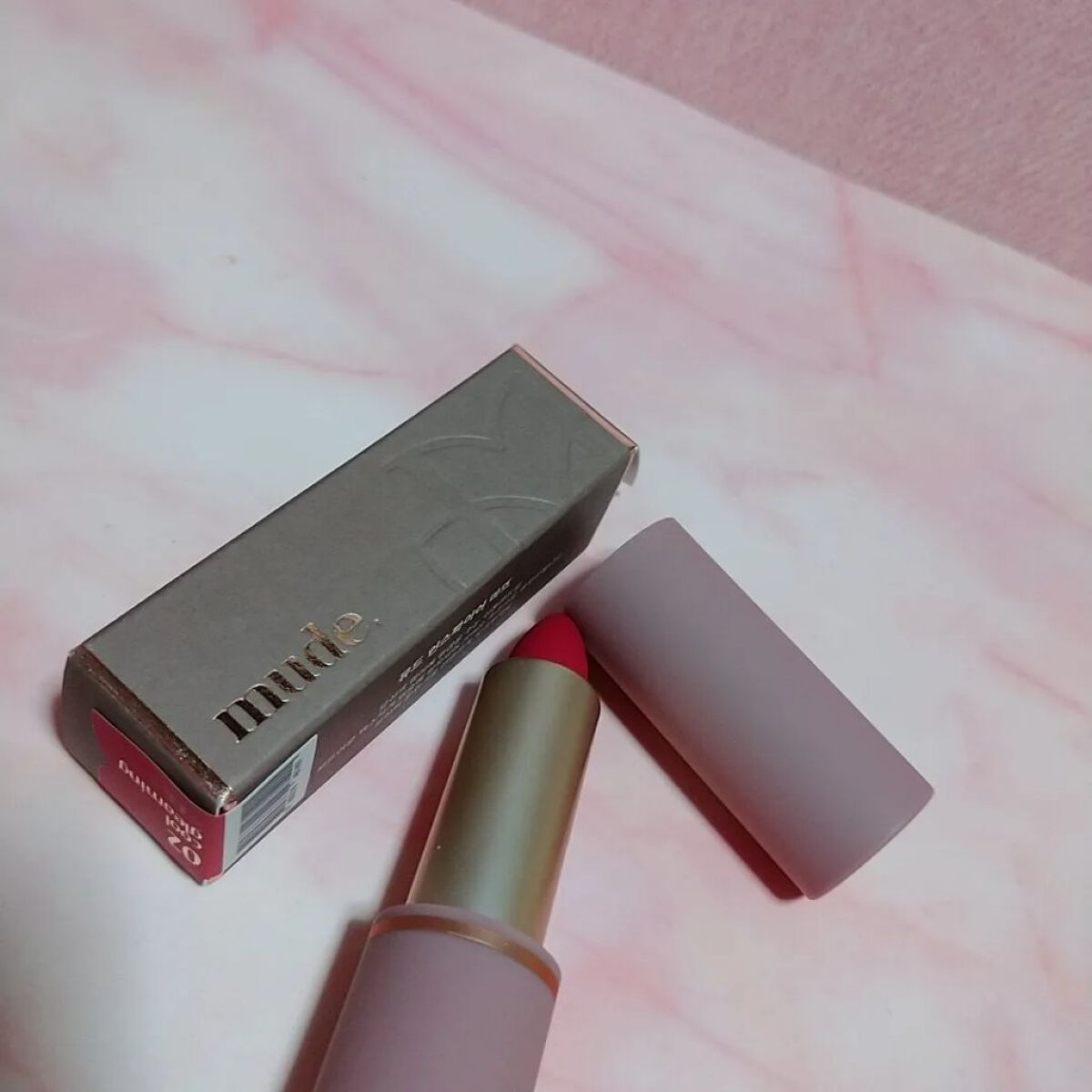 インスパイアマットリップ 02 Cool Gleaming/mude./口紅を使ったクチコミ（1枚目）