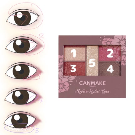 パーフェクトスタイリストアイズ/キャンメイク/アイシャドウパレットを使ったクチコミ(2枚目)