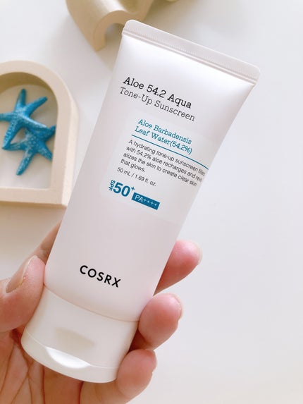 アロエ54.2アクアトーンアップUVクリーム SPF50+ PA++++/COSRX/日焼け止めクリームを使ったクチコミ(5枚目)