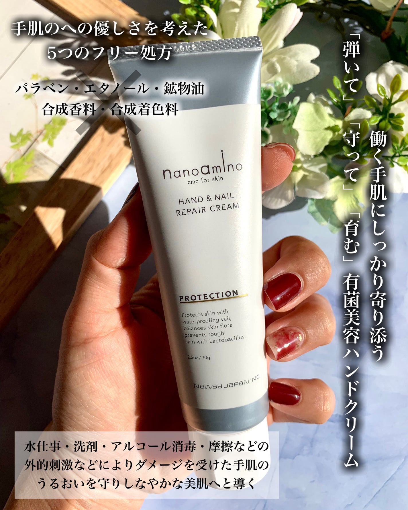 ハンド&ネイル リペア クリーム プロテクション/ナノアミノ/ネイルオイル・トリートメントを使ったクチコミ(2枚目)