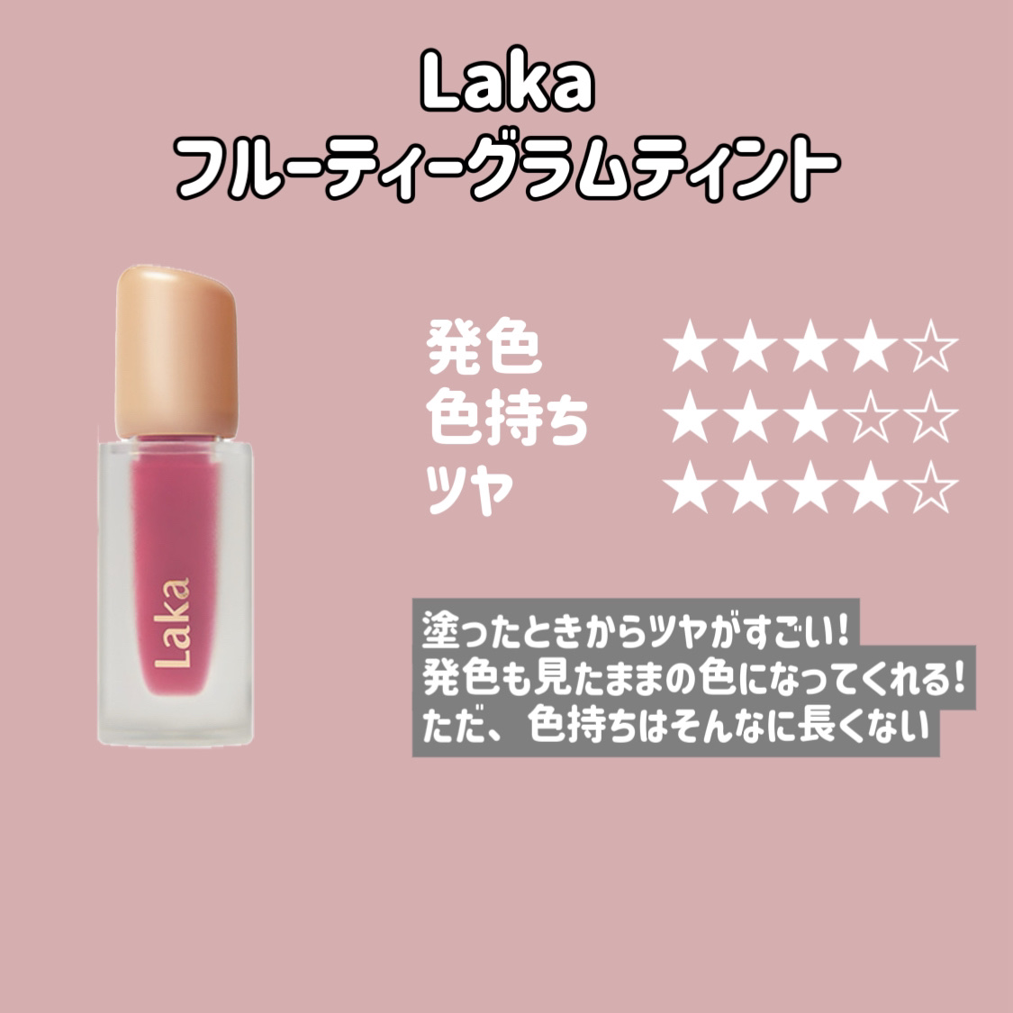 フルーティーグラムティント/Laka/リップティントを使ったクチコミ（2枚目）