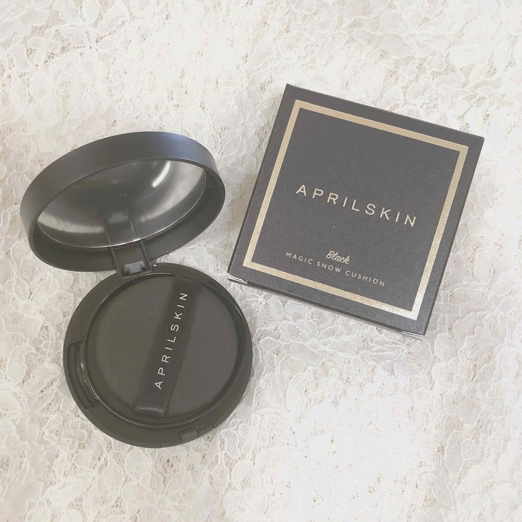 マジックスノークッション ブラック 2.0/APRILSKIN/クッションファンデーションを使ったクチコミ(2枚目)