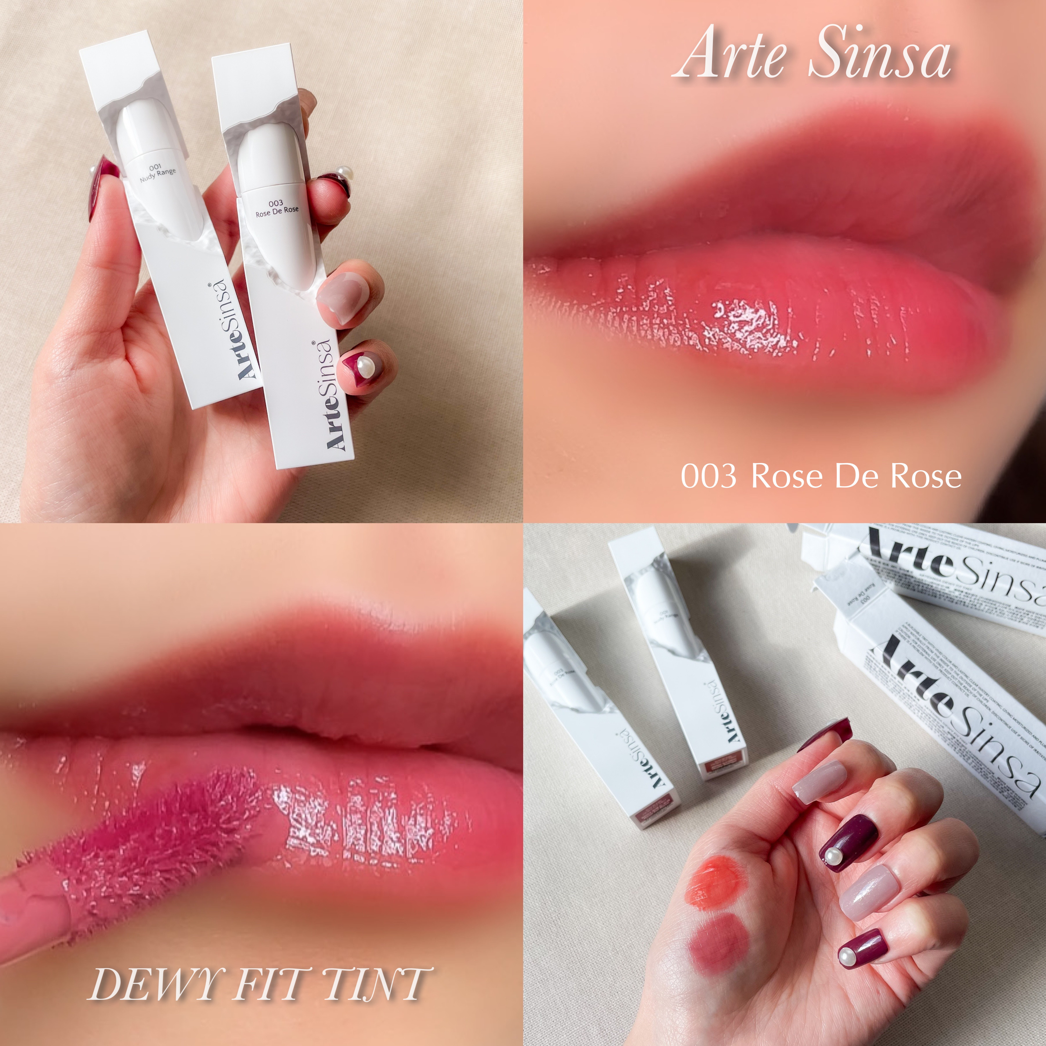 ビルダブルデューイフィットティント 003 Rose De Rose/ArteSinsa/リップティントを使ったクチコミ（2枚目）