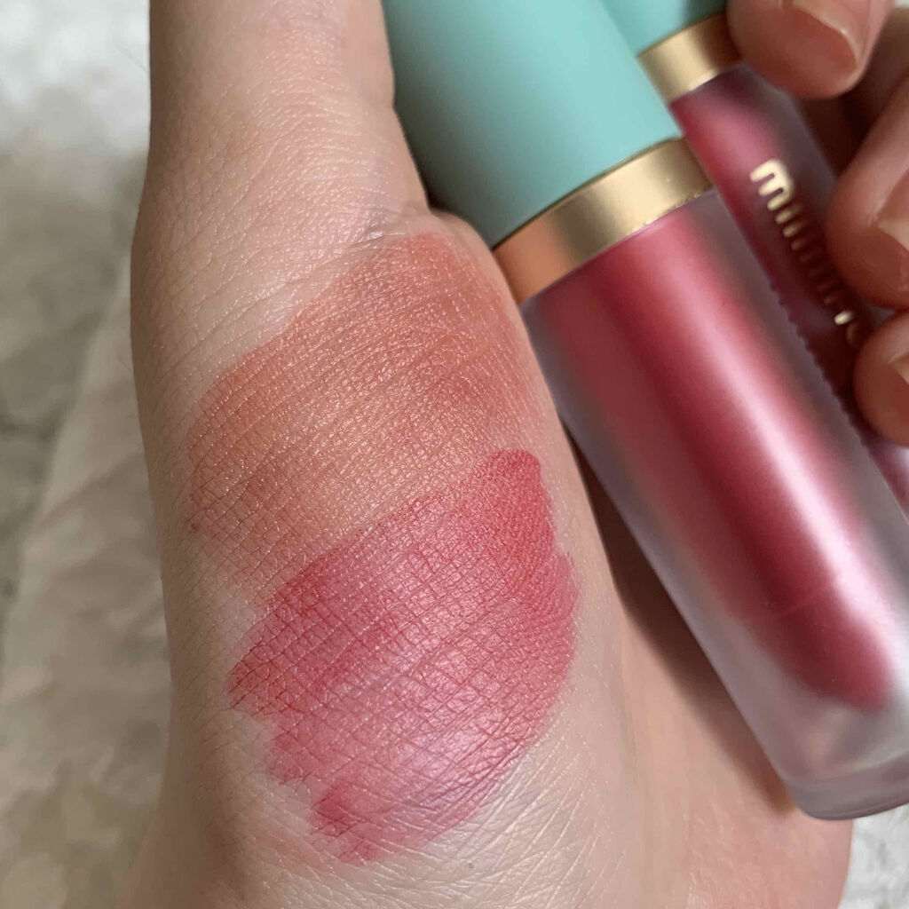 ウォーターライジングティント 05 チリペッパーローズ/MILIMAGE/リップティントを使ったクチコミ（2枚目）