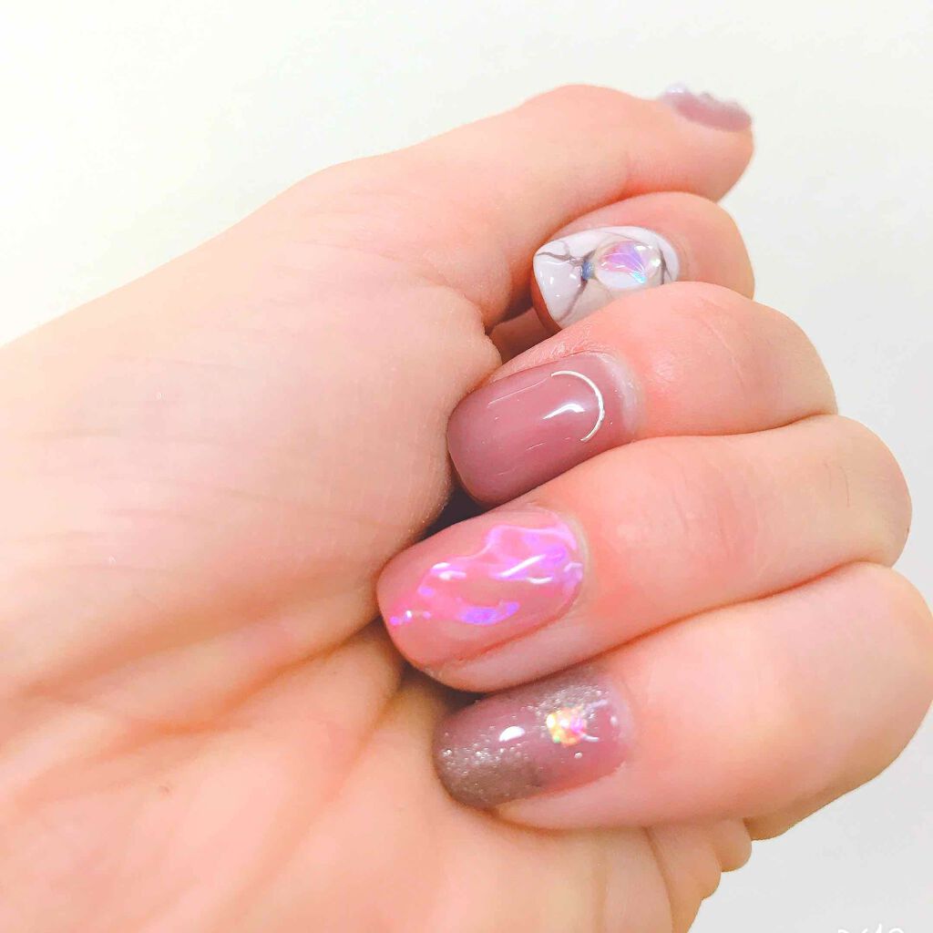 フェアリーダストパウダーオーロラピーコック/キャンドゥ/ネイルシールを使ったクチコミ（2枚目）
