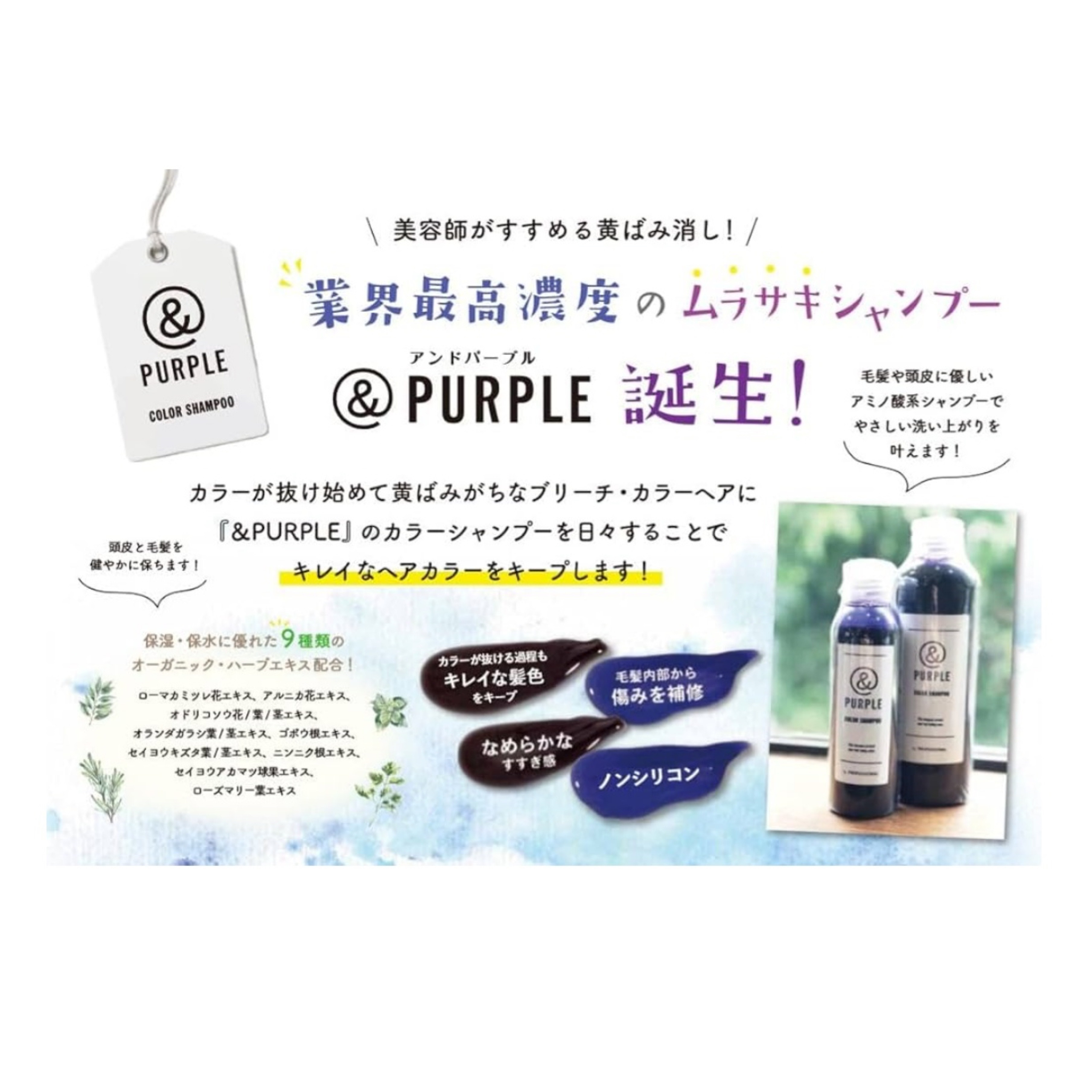 紫シャンプー/＆PURPLE/シャンプー・コンディショナーを使ったクチコミ（3枚目）