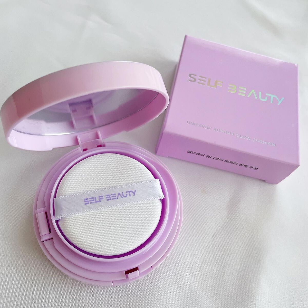 ユニコーン オーロラ光彩クッション/SELF BEAUTY/クッションファンデーションを使ったクチコミ（2枚目）