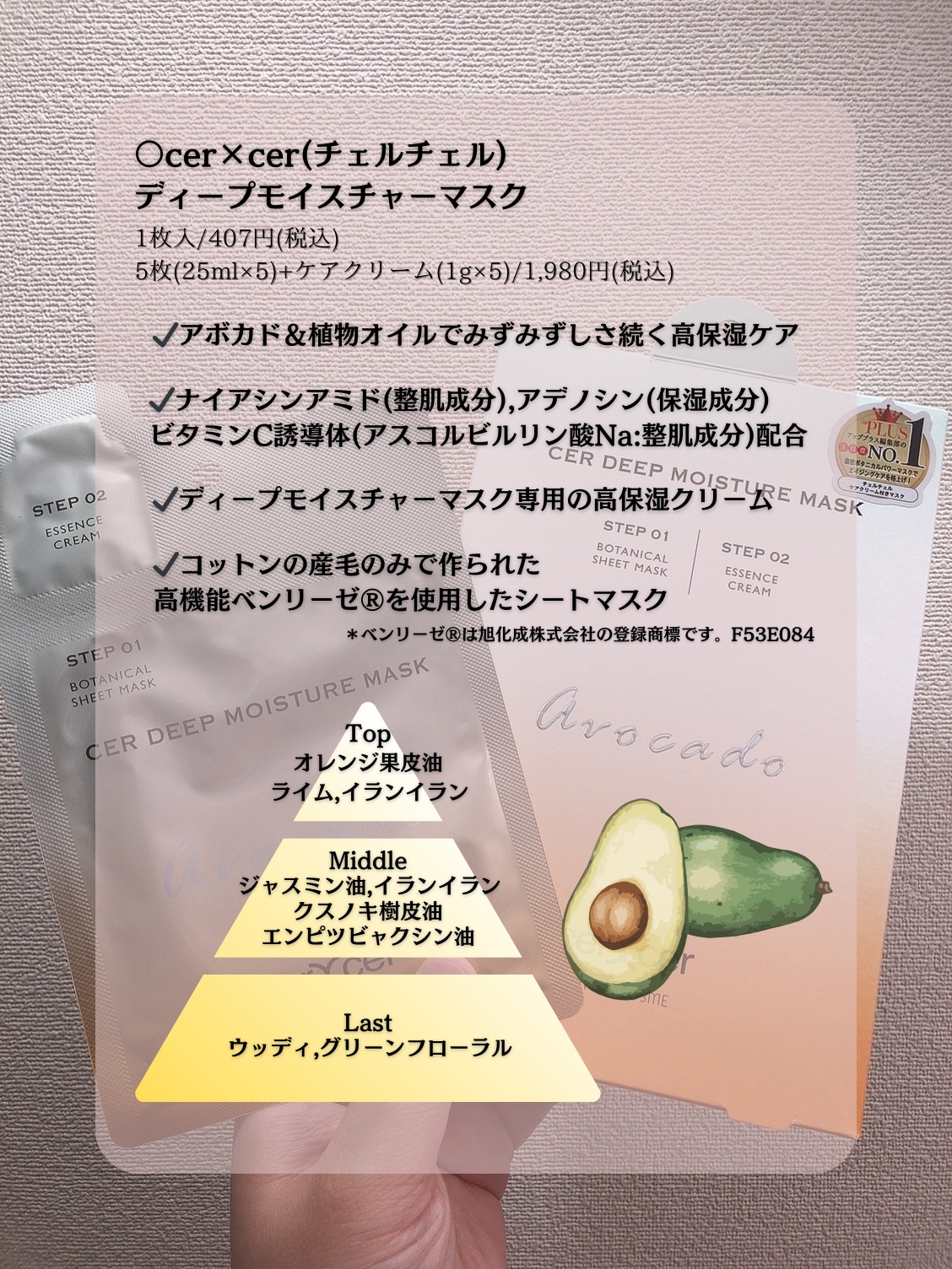 ディープモイスチャー マスク　(ケアクリーム付き) 5枚入（箱あり）/cerXcer/シートマスク・パックを使ったクチコミ（3枚目）