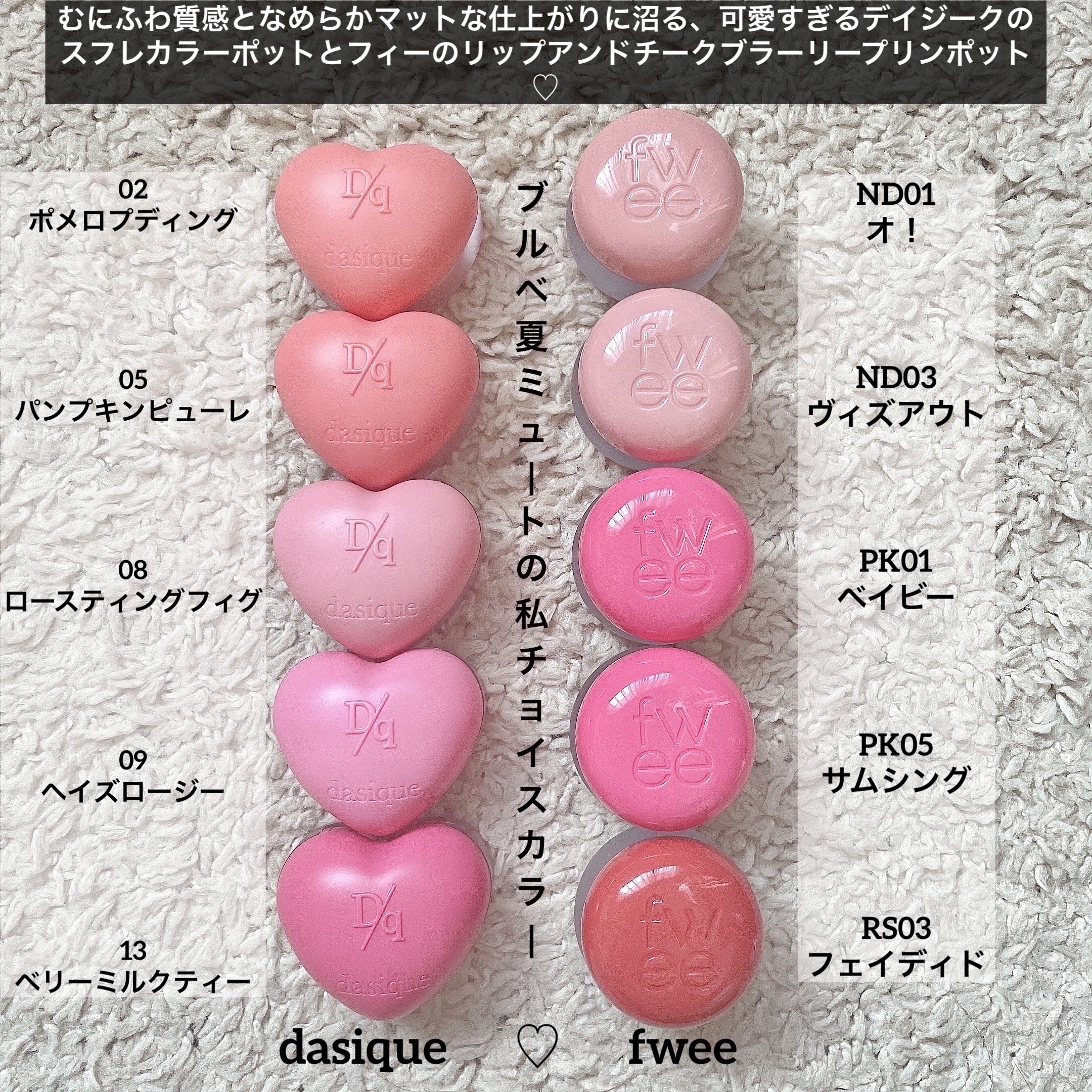 スフレカラーポット/dasique/口紅を使ったクチコミ（2枚目）