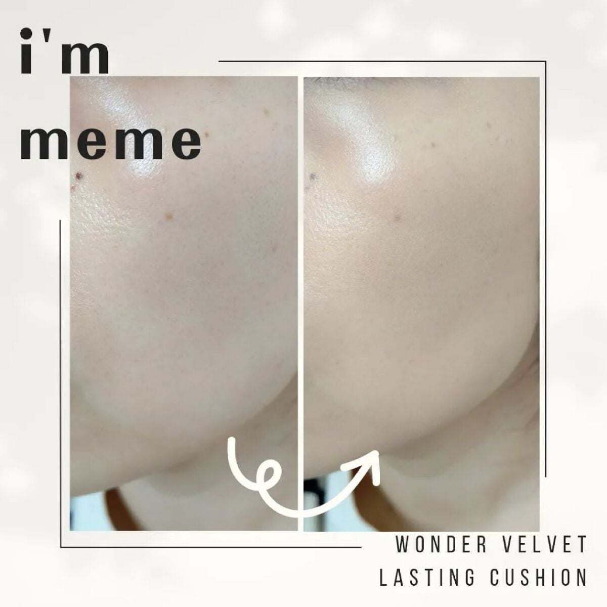 ワンダーベルベットラスティングクッション/i’m meme/クッションファンデーションを使ったクチコミ(4枚目)