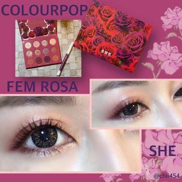 ColourPop Fem Rosa Karrueche - Pressed Powder Shadow Palette - Sheのクチコミ「アメリカ🇺🇸のプチプラコスメブランド

#カラーポップ
のアイシャドウパレット
FEM ROS.....」（1枚目）