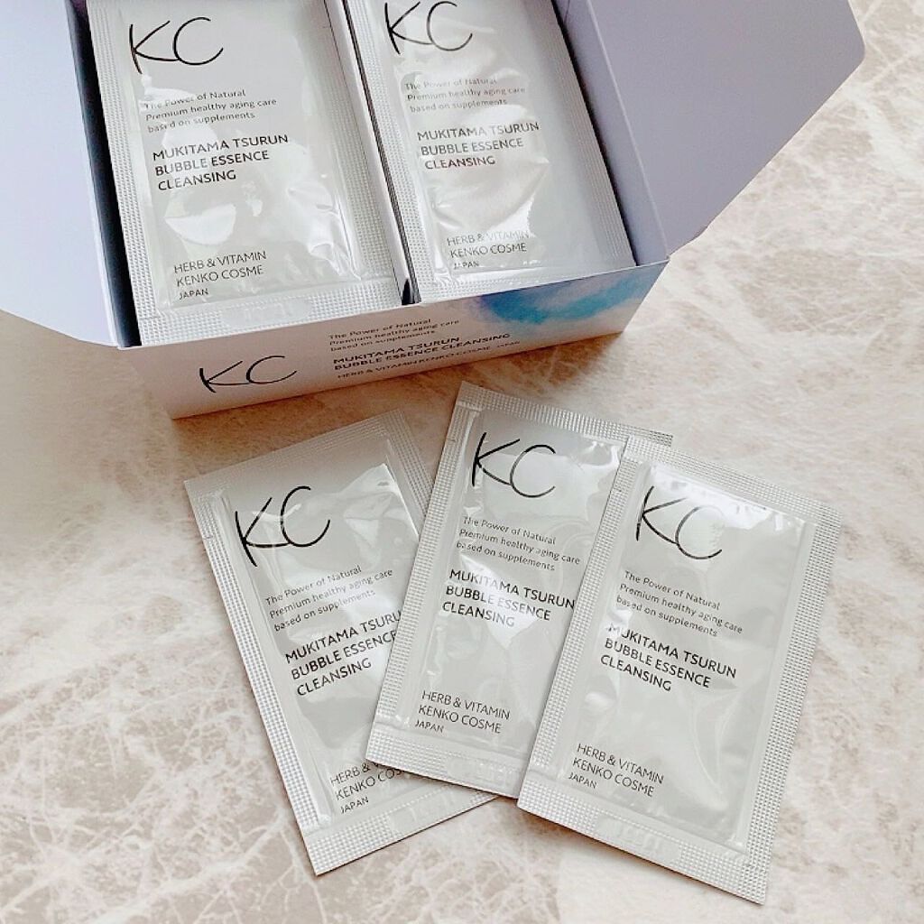 KC むきタマつるん 発泡美容液クレンジング/ハーブ健康本舗/クレンジングジェルを使ったクチコミ（2枚目）