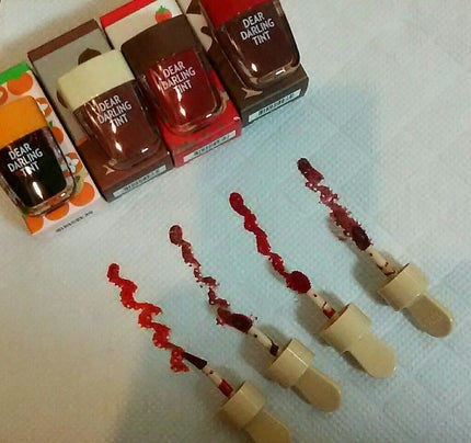 ディアダーリン ウォータージェルティント (アイスティント)/ETUDE/口紅を使ったクチコミ(3枚目)