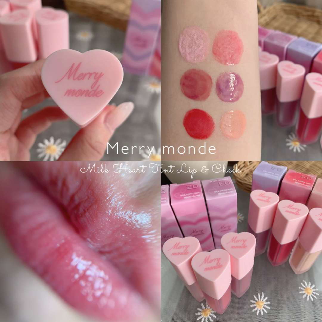 ミルクハートティントリップアンドチーク/Merrymonde/リップティントを使ったクチコミ（1枚目）