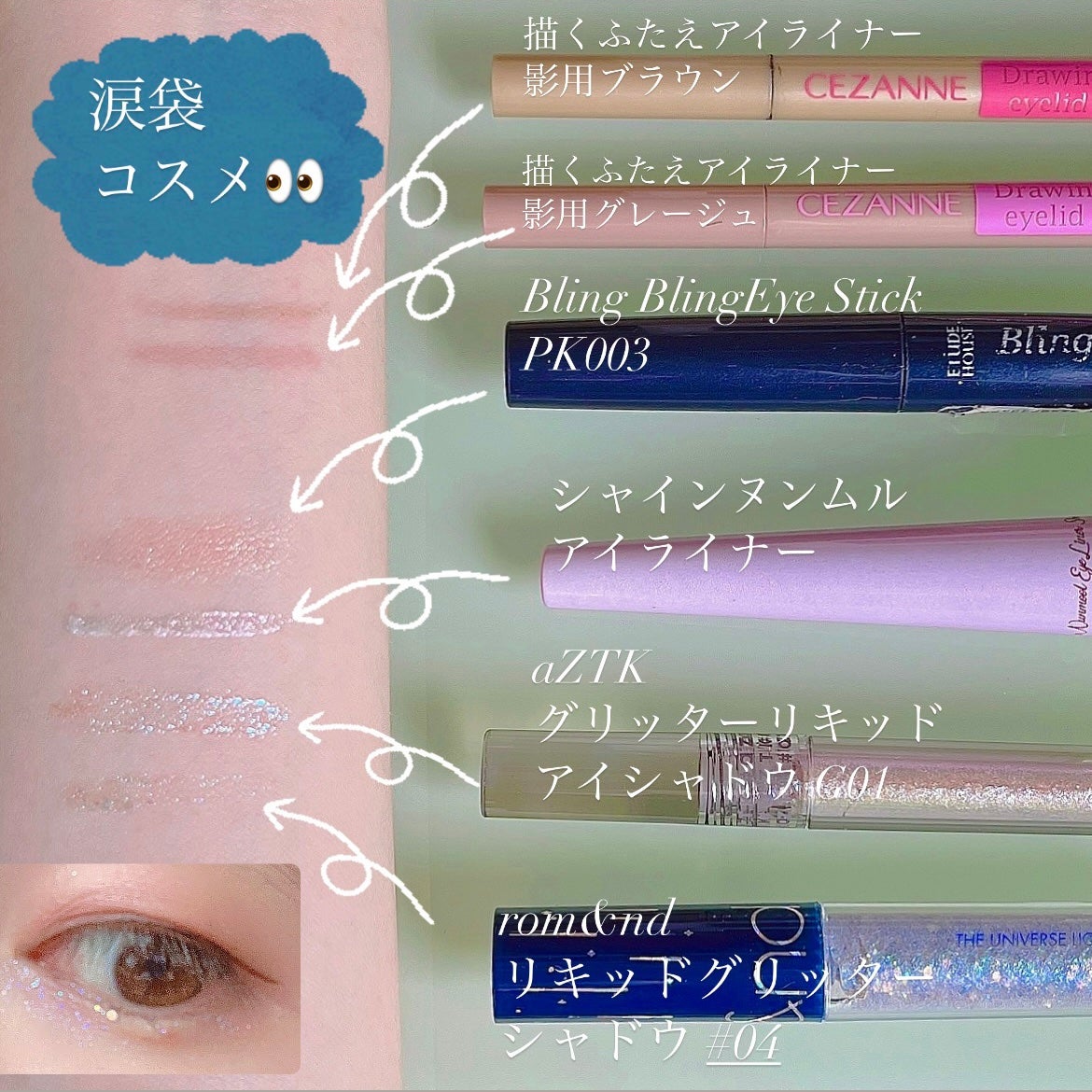 キラキラ アイシャドウ/ETUDE/スティックアイシャドウを使ったクチコミ(1枚目)