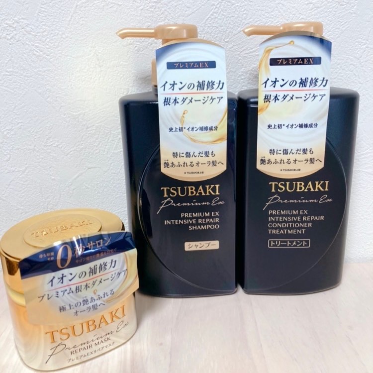 プレミアムＥＸ インテンシブリペア ＜シャンプー＞／コンディショナー＜ヘアトリートメント＞ /TSUBAKI/市販シャンプーを使ったクチコミ（1枚目）