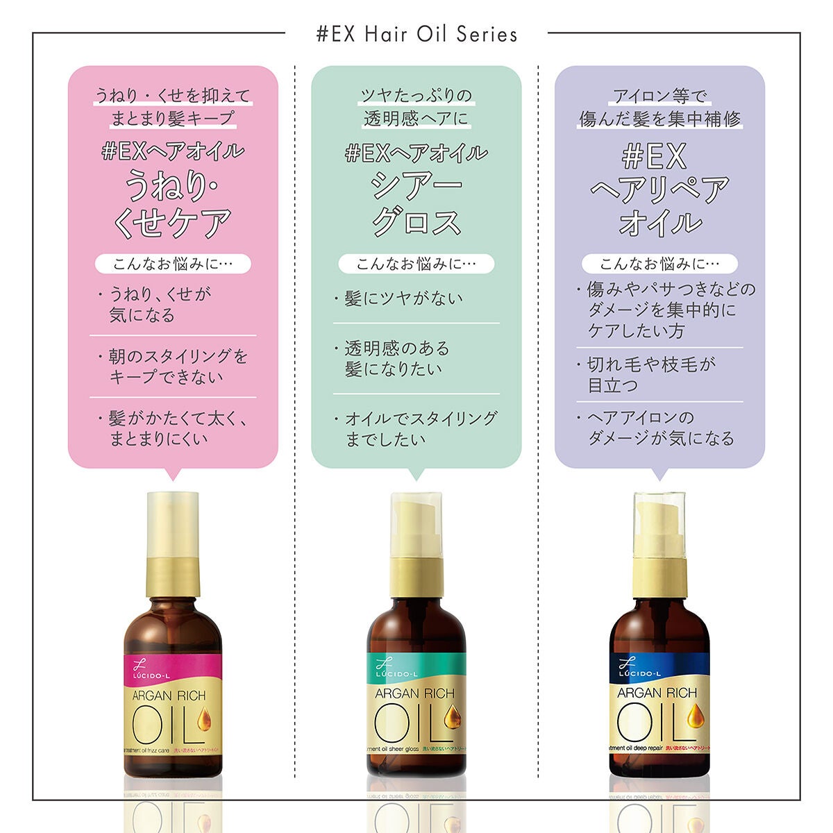 ルシードエル公式アカウント on LIPS 「◤お悩み別おすすめヘアオイル◢5種類もあって正直どれを選べば..」(3枚目)