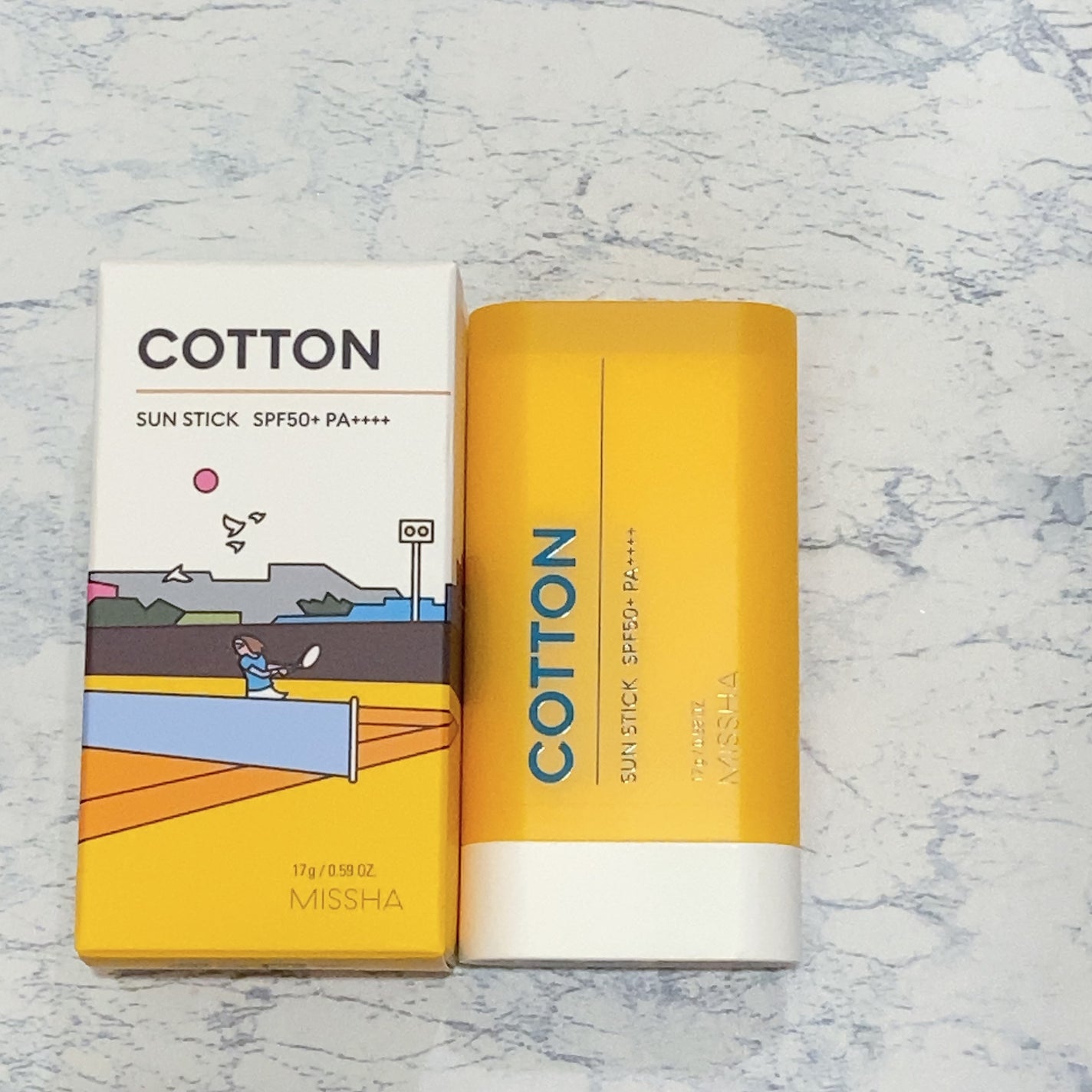 ミシャ オールアラウンド セーフブロック サンスティック コットン<SPF50+/PA++++>/MISSHA/日焼け止めスティックを使ったクチコミ(2枚目)