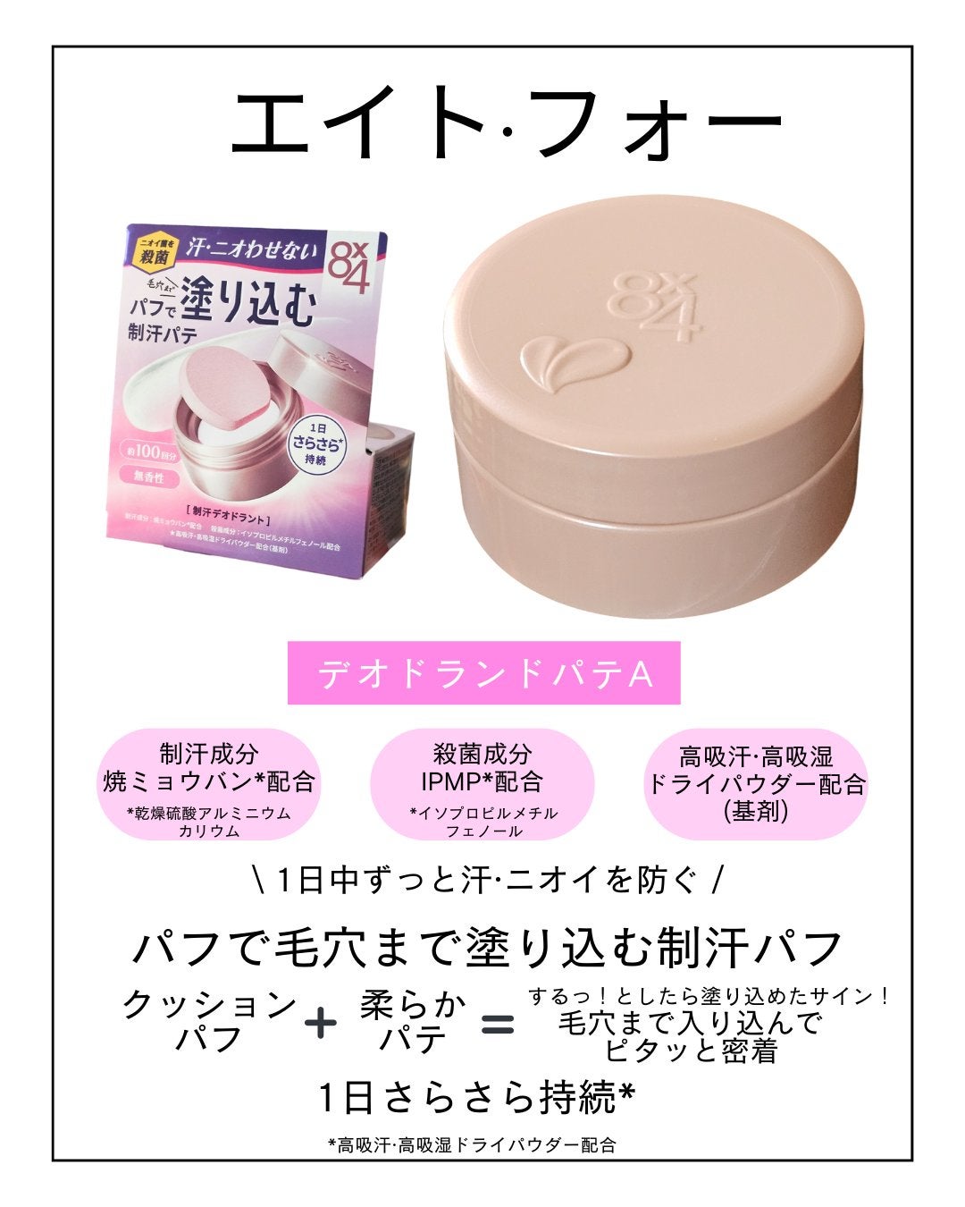 8x4 デオドラントパテ【医薬部外品】/8x4/デオドラント・制汗剤を使ったクチコミ(2枚目)