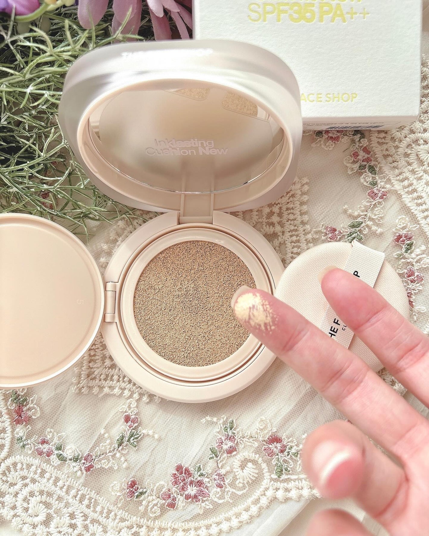 インクラスティングクッションファンデーション/THE FACE SHOP/クッションファンデーションを使ったクチコミ(3枚目)