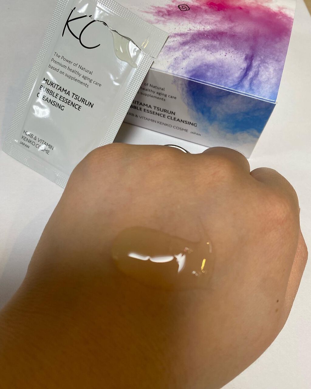 KC むきタマつるん 発泡美容液クレンジング/ハーブ健康本舗/クレンジングジェルを使ったクチコミ(3枚目)