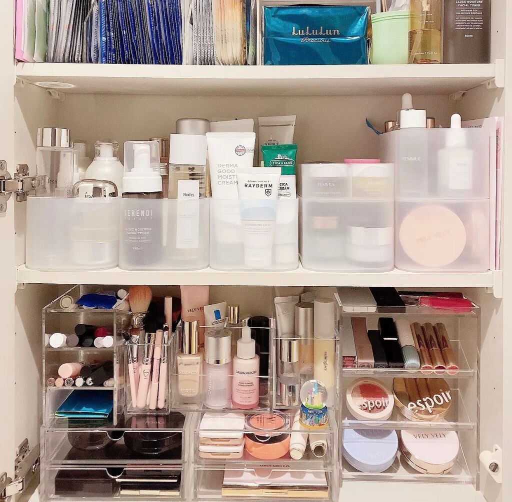 ポリプロピレン メイクボックス 1/2 横ハーフ/無印良品/化粧ポーチを使ったクチコミ(3枚目)