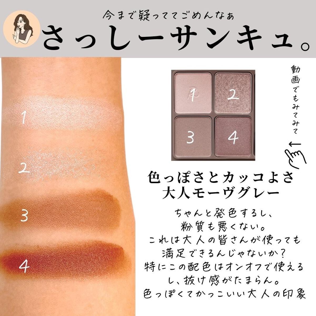 インザミラーアイパレット/Ririmew/アイシャドウパレットを使ったクチコミ(4枚目)