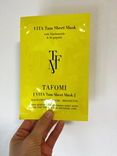TAFOMI VITA Tam Sheet Maskのクチコミ「TAFOMIVITA Tam Sheet Mask
シワに効くナイアシンアミド
皮膚の保湿効果.....」（1枚目）