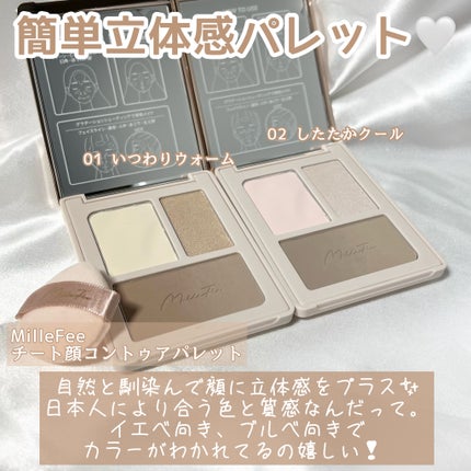 チート顔コントゥアパレット/MilleFée/パウダーハイライトを使ったクチコミ(2枚目)