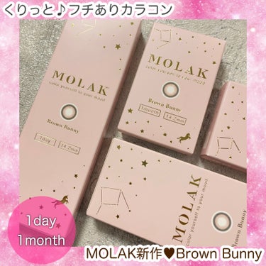 大好きなMOLAKからきゅるっと可愛いフチありの新色 Brown Bunny が登場🐰🤎
ミルクチョコ系のカラーだから、可愛いメイクに合わせたい🍫
1dayと1monthの2タイプが出たのも嬉しいポイン