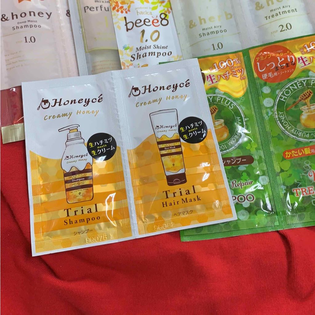 HONEY PLUS(ハニープラス) スムース＆リペアシャンプーのクチコミ「皆さまこんにちは。
気になるとそればっかり試したがる清香です笑笑

シャンプーお試しセット。
.....」（1枚目）