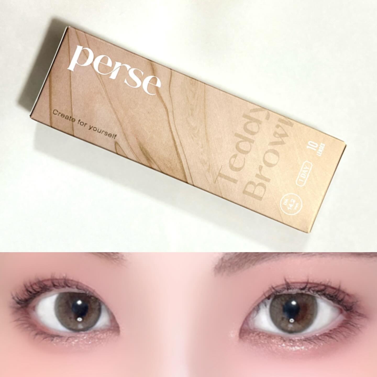 perse 1day テディブラウン/perse/ワンデー（１DAY）カラコンを使ったクチコミ（3枚目）
